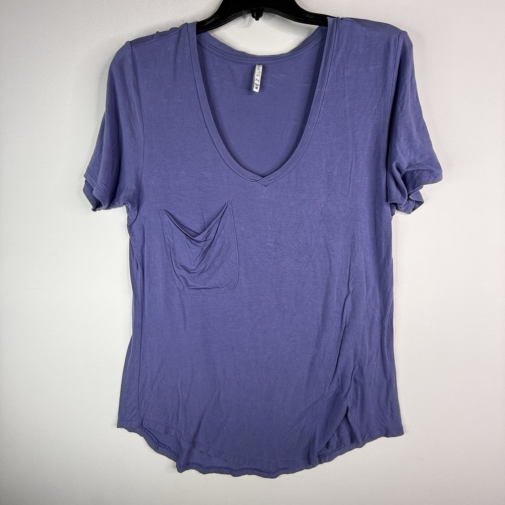 Z Supply V Neck Women's T-shirt Size Medium Purple